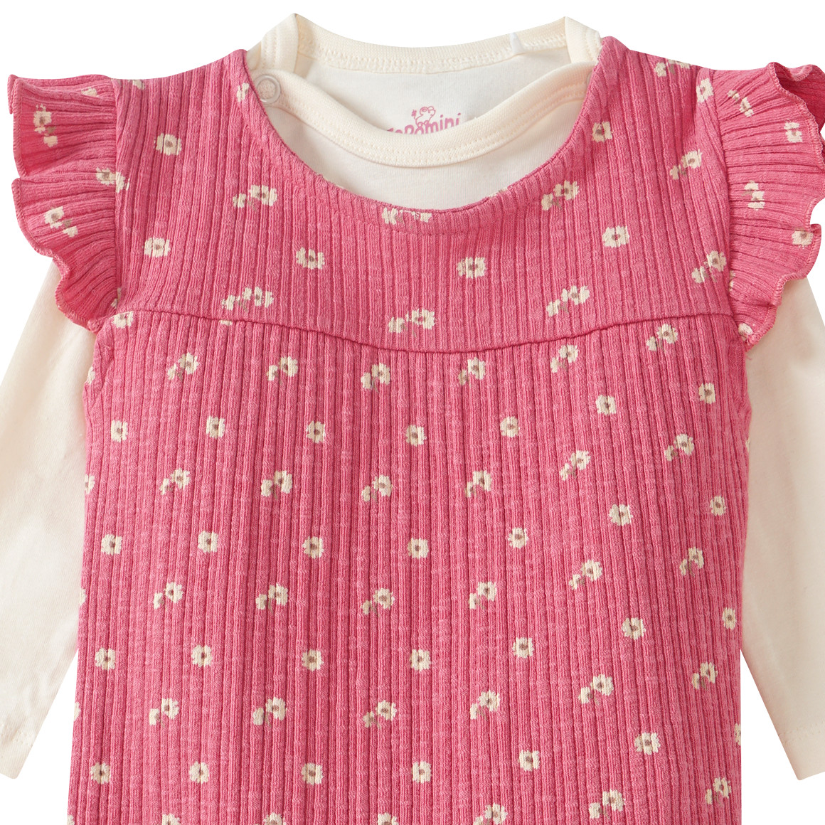 Topomini Pure Collection Baby Strampler und Body im Set altrosa / hellgelb
