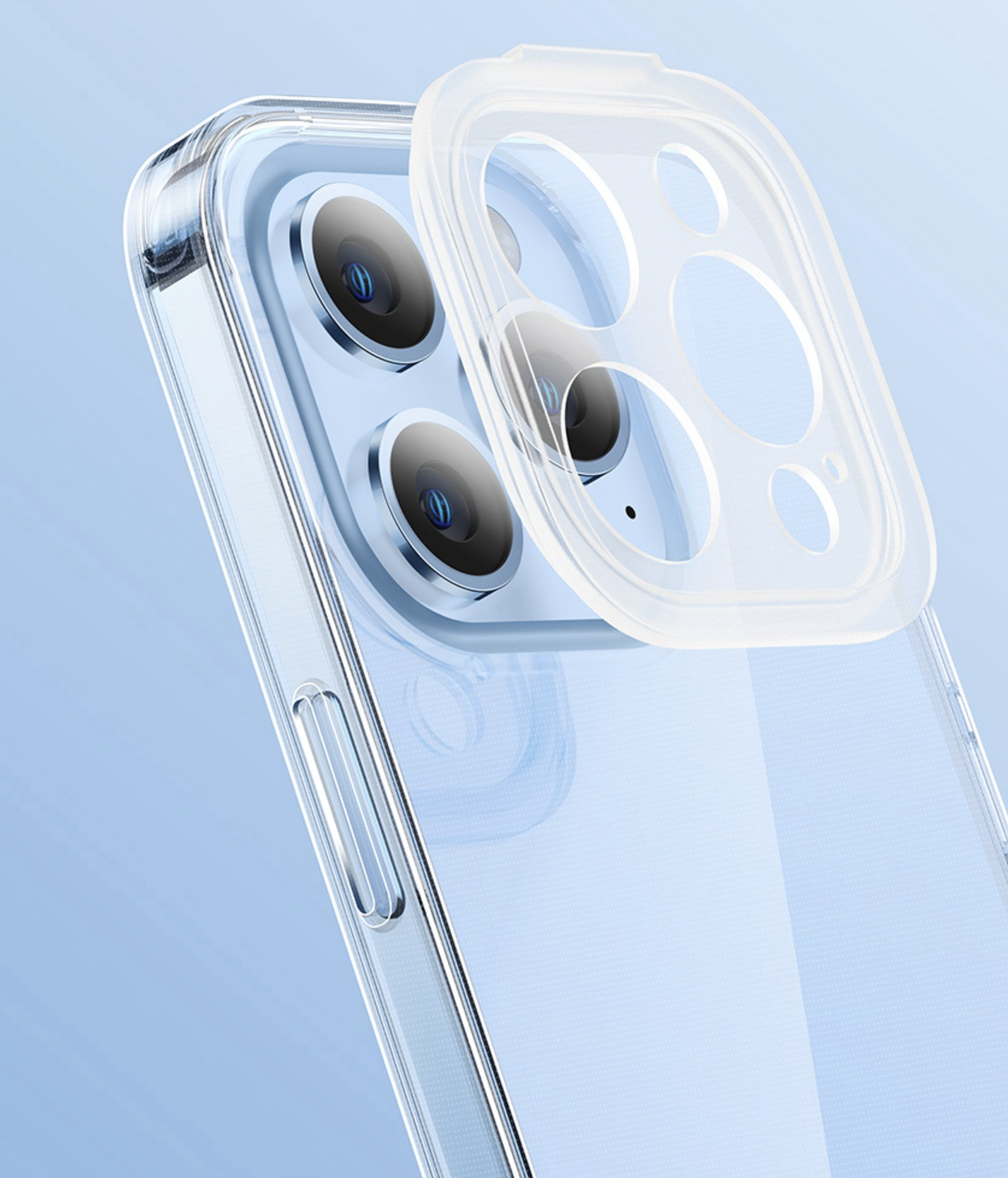 iPhone 14 Pro Max Hardcase Hülle TPU Bumper 4x Objektiv Kameraschutz   Display Panzerglas - Transparent