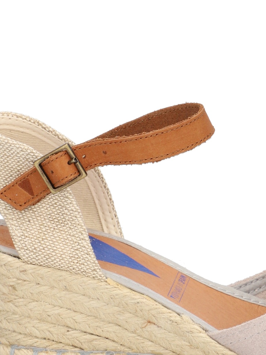 Veloursleder Keilsandale