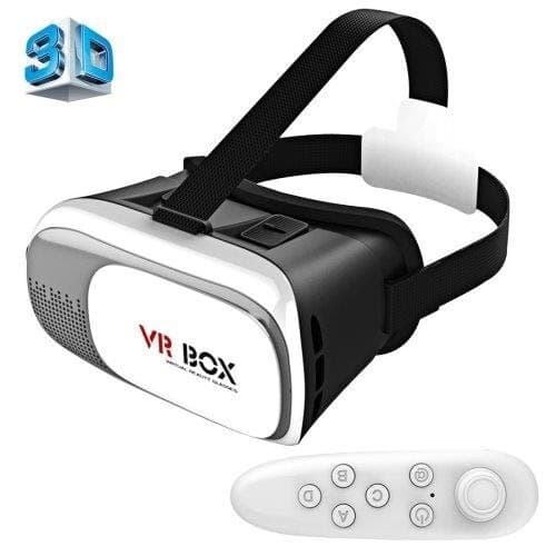 VR BOX 2.0 3D-briller med Bluetooth og fjernbetjening