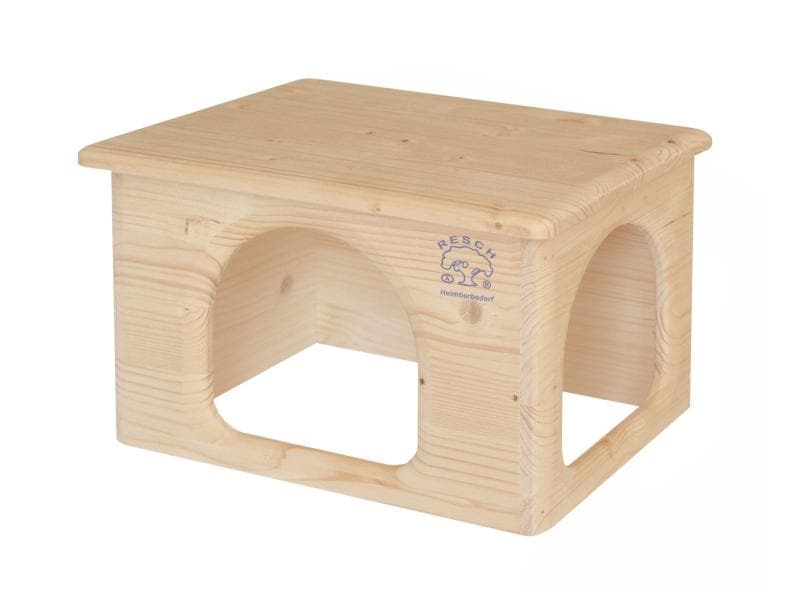 Resch Meerschweinchenhaus, 31 x 19 x 21 cm Handgefertigtes Häuschen für Zwergkaninchen, Meerschweinchen oder andere Nagetiere