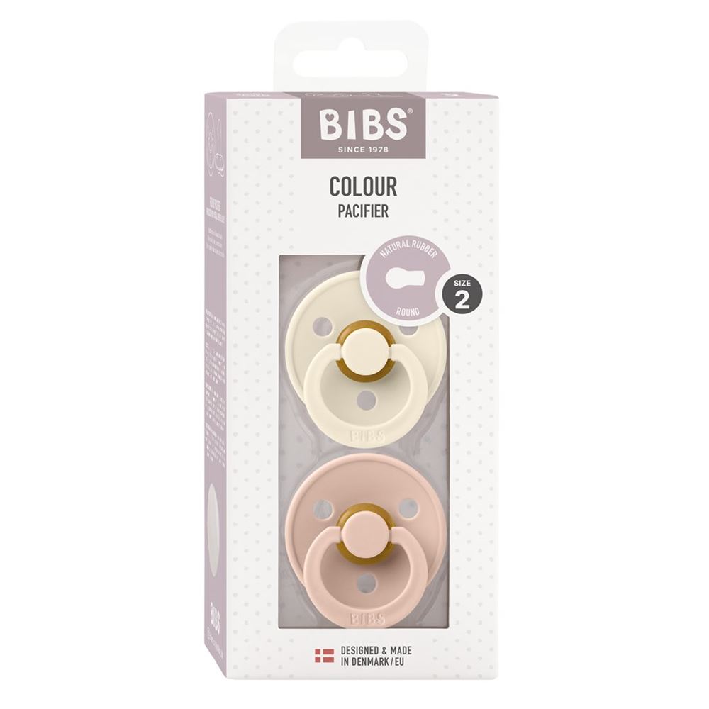 BIBS Colour Latex Round 6-12m ivory blush 2 Stk