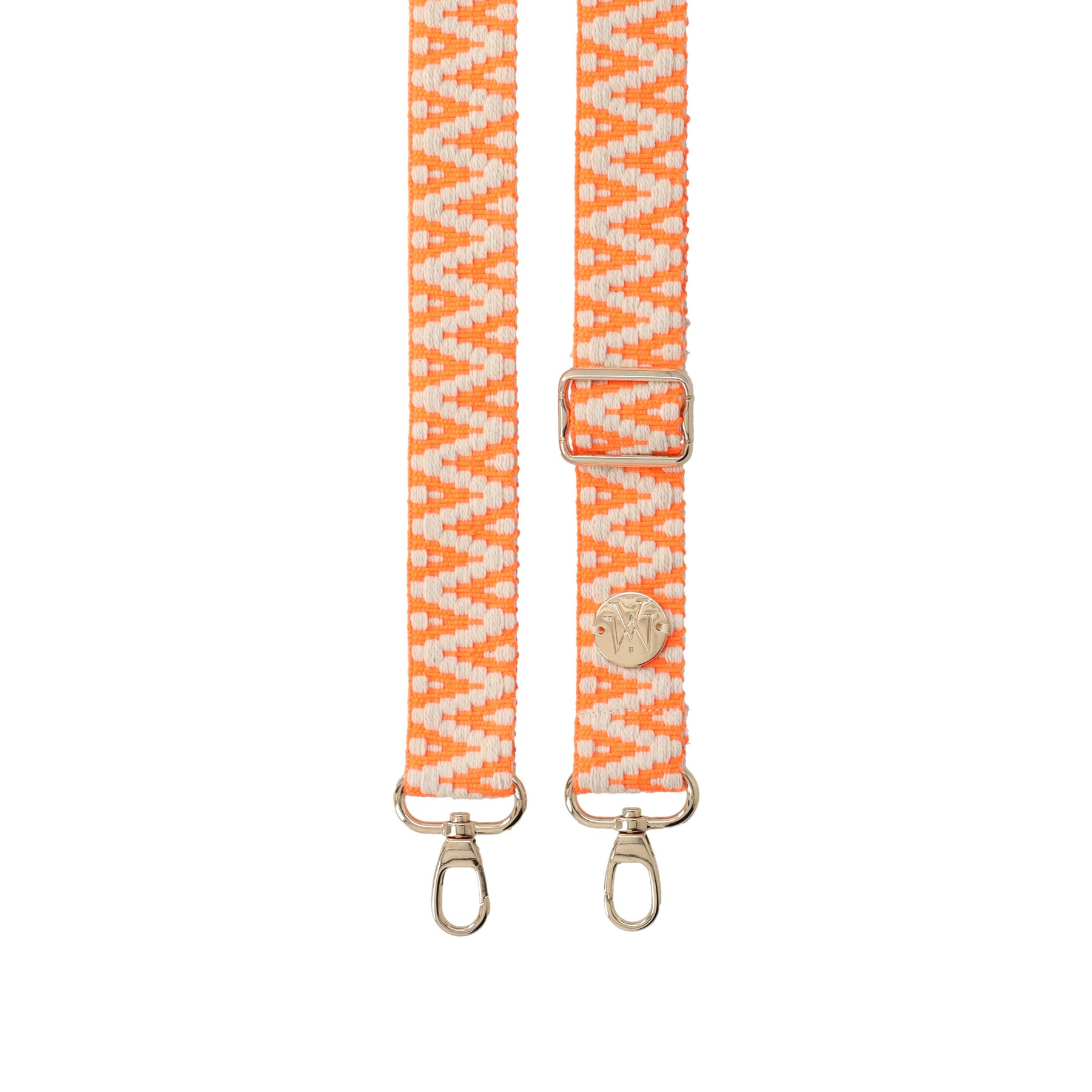 Handyband Handgemachtes Umhängeband für Handyhüllen Aztec Gold - Ecru / Fluo Orange Assos