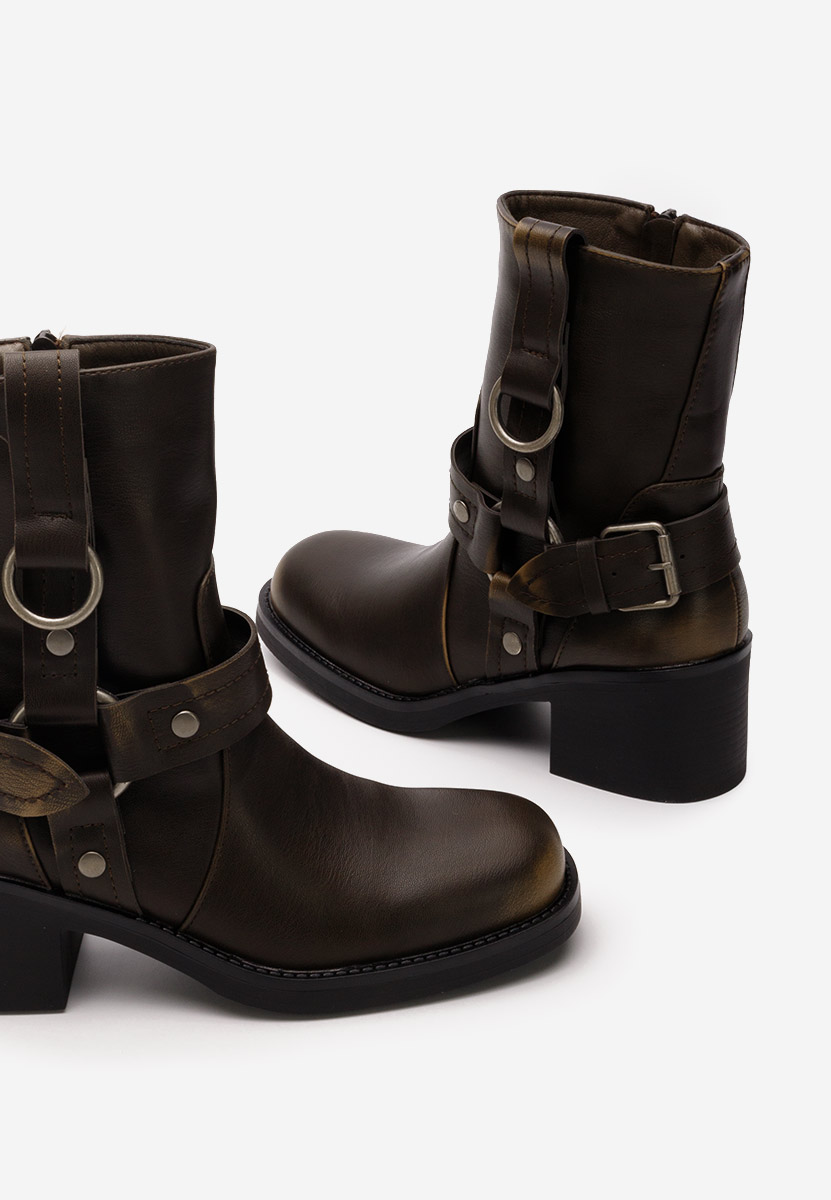 Bottines à talon brunes Livana