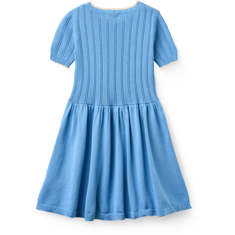 Køb COPENHAGEN COLORS Sky Blue Comb Strikket Pointelle Kjole
