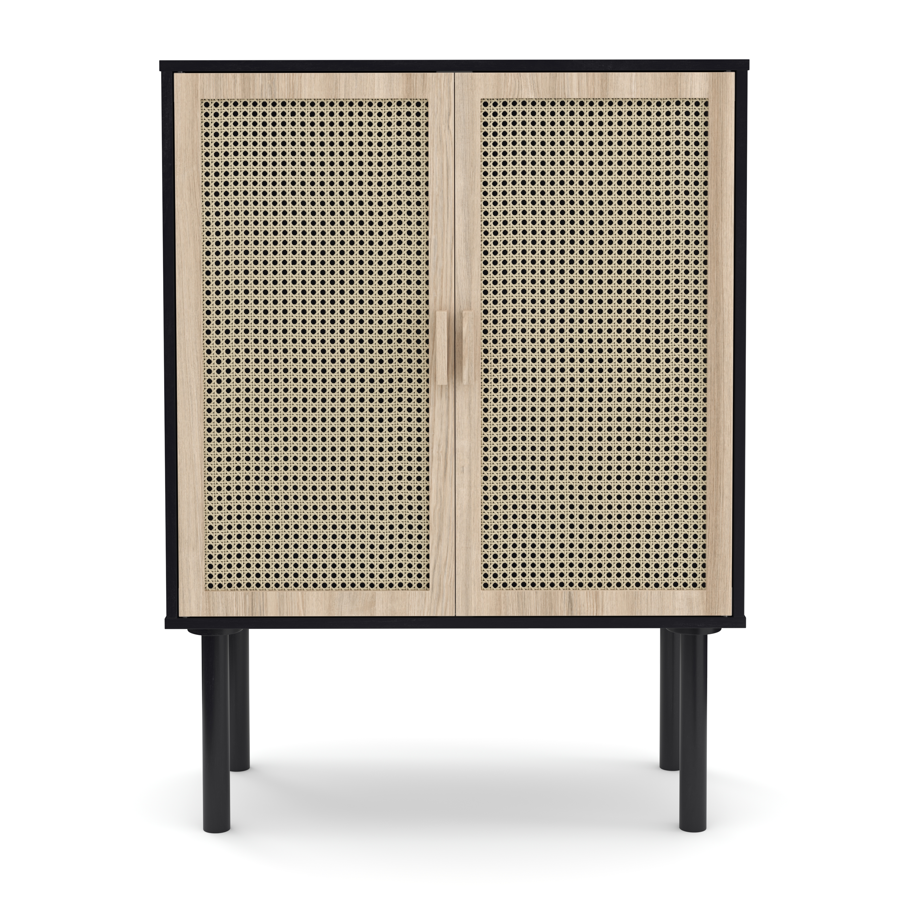 Kommode ALDO 80 x 110 cm schwarz/hellbraun