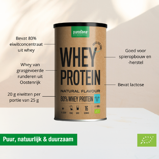 Purasana Organic Whey Protein Powder Naturel 400GR
