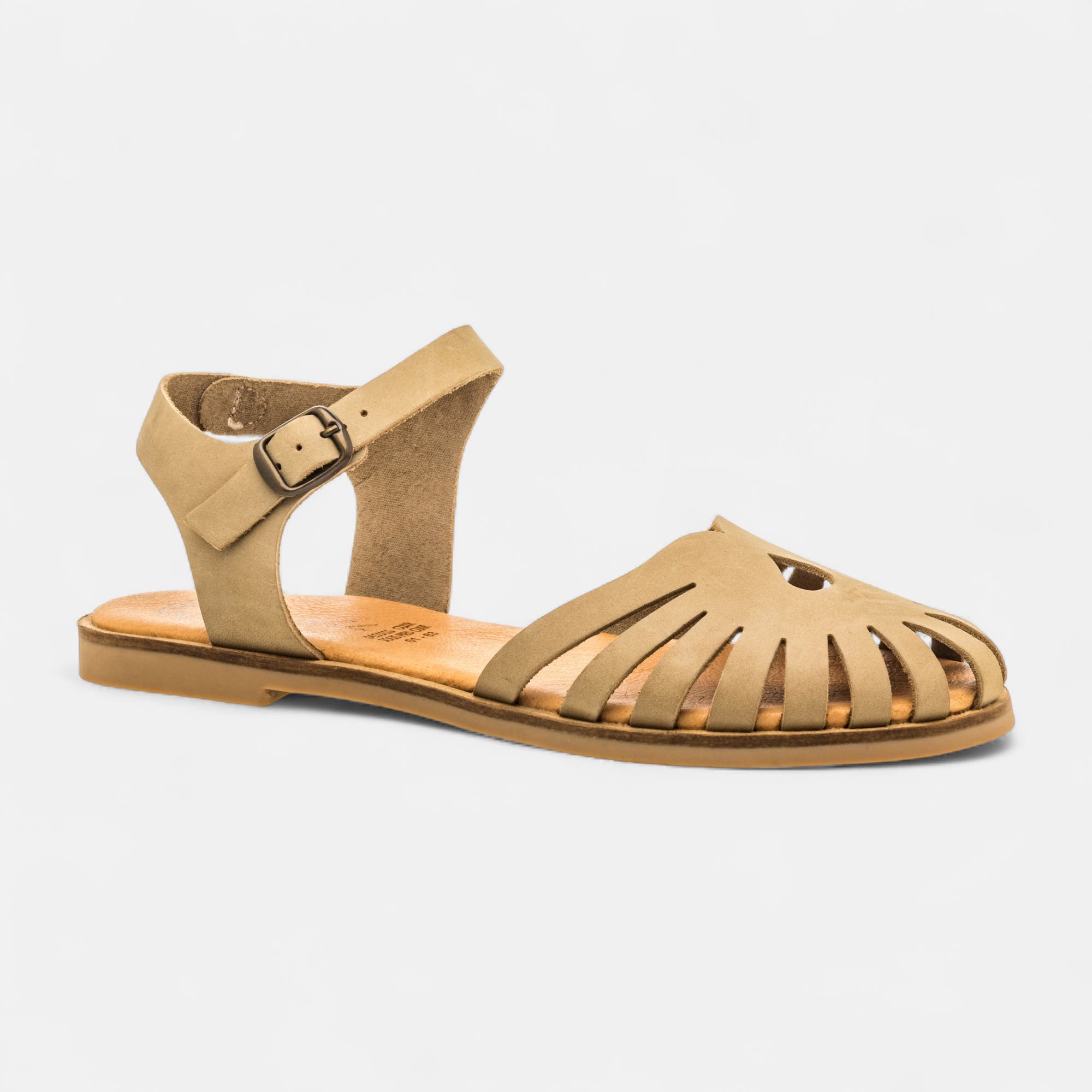 Sandales Femme en cuir taupe