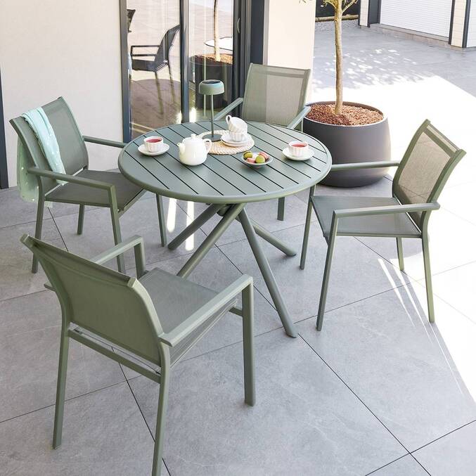 Table de jardin ronde NEBULLIA Vert laurier
