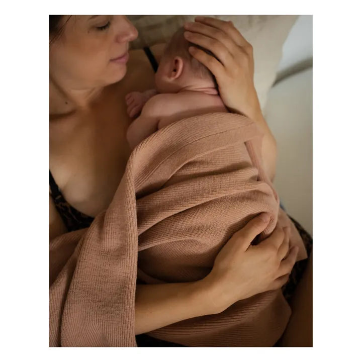 Hvid Couverture Felix Laine Mérinos | Rose pâle