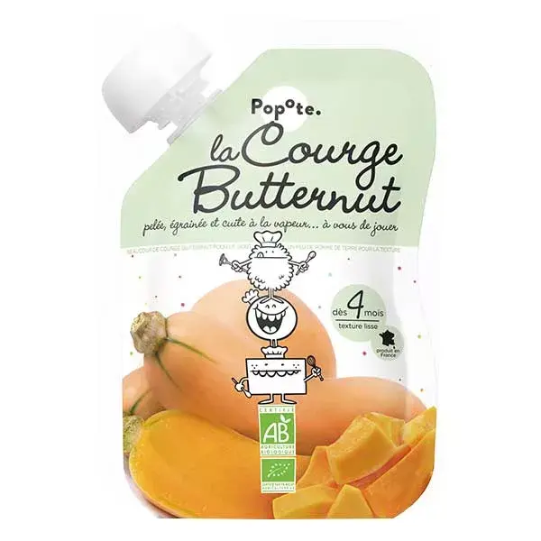 Popote Legumes Abóbora-manteiga +4m Orgânico 120g