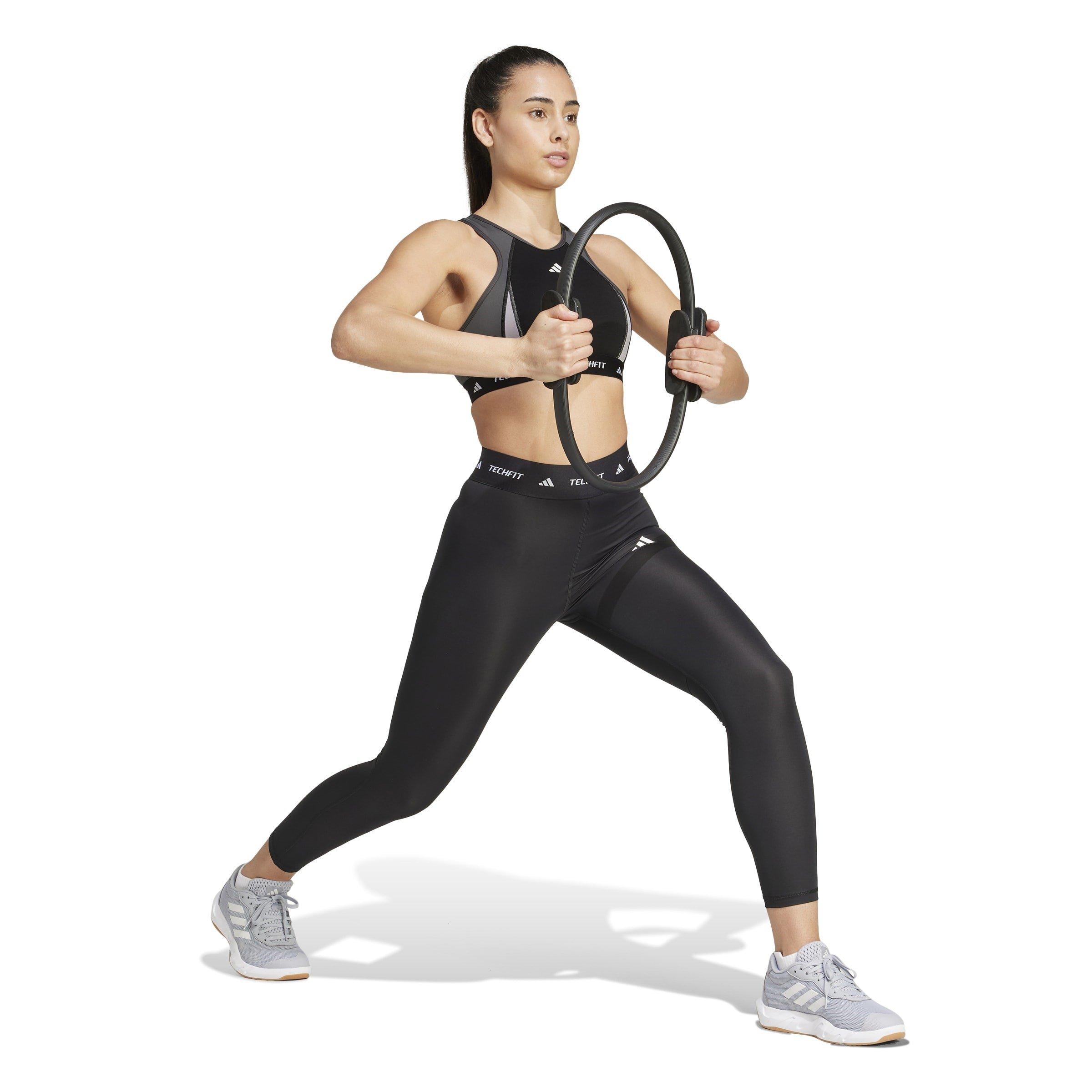 adidas TECHFIT Medium Support High Neck Colorblock Bra Womens