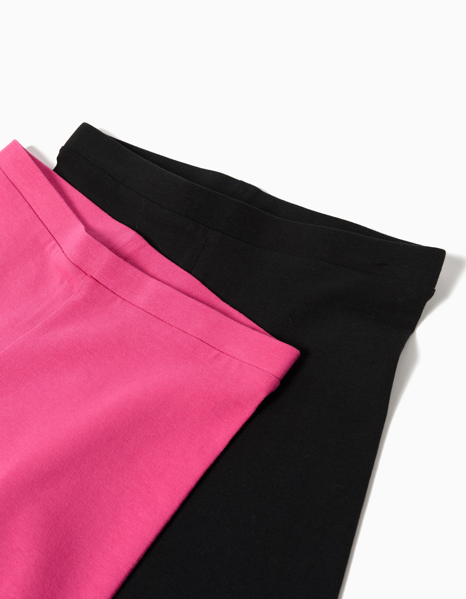 Pack 2 Leggings, Menina, Rosa Escuro