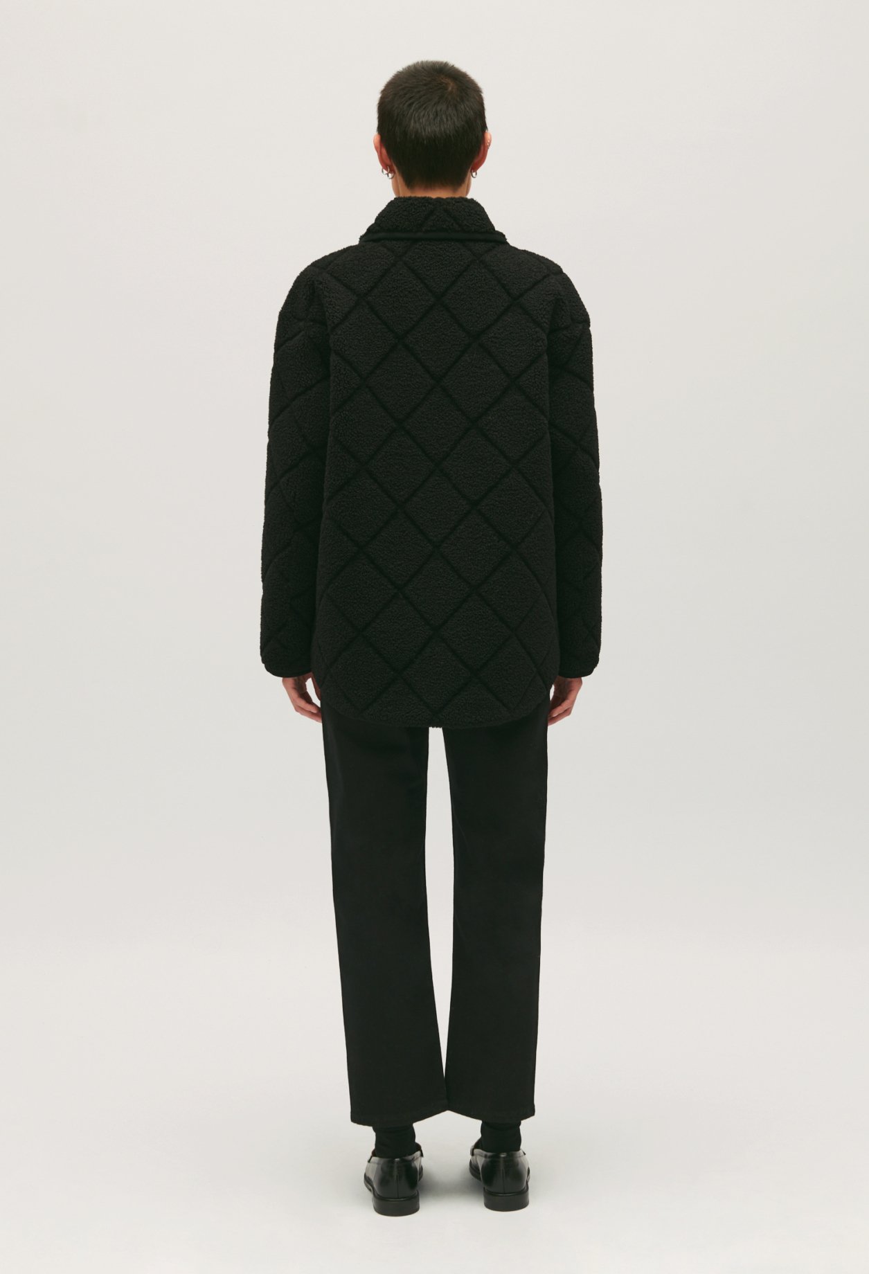 Manteau effet peau lainee