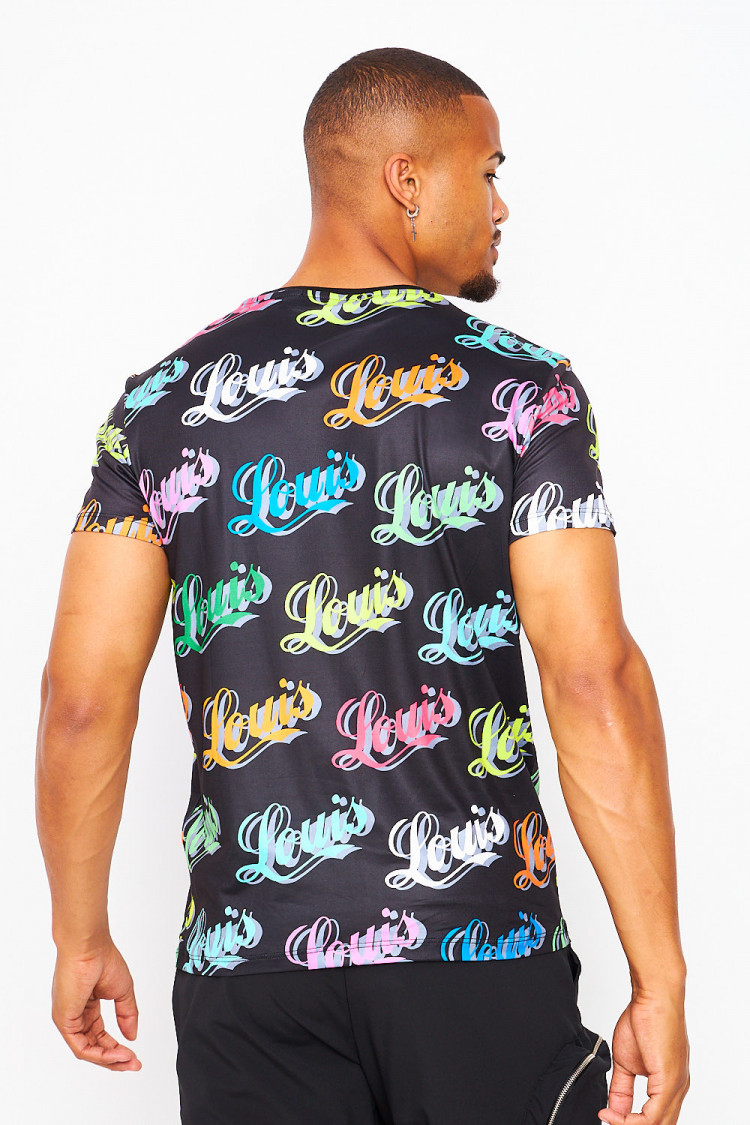 T-shirt noir imprimé pop art 