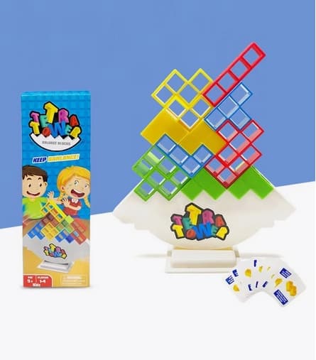 48 stk Tetra Tower Balance Stacking Blocks Spill, Brettspill For 2 Spillere+ Familiespill