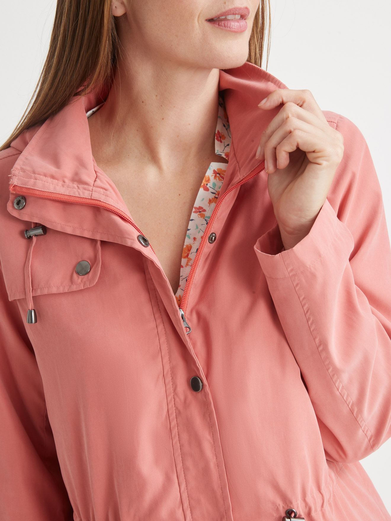 Parka déperlante toucher peau de pêche