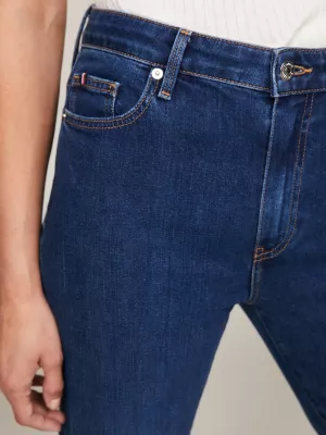 Calça jeans bootcut de cintura alta