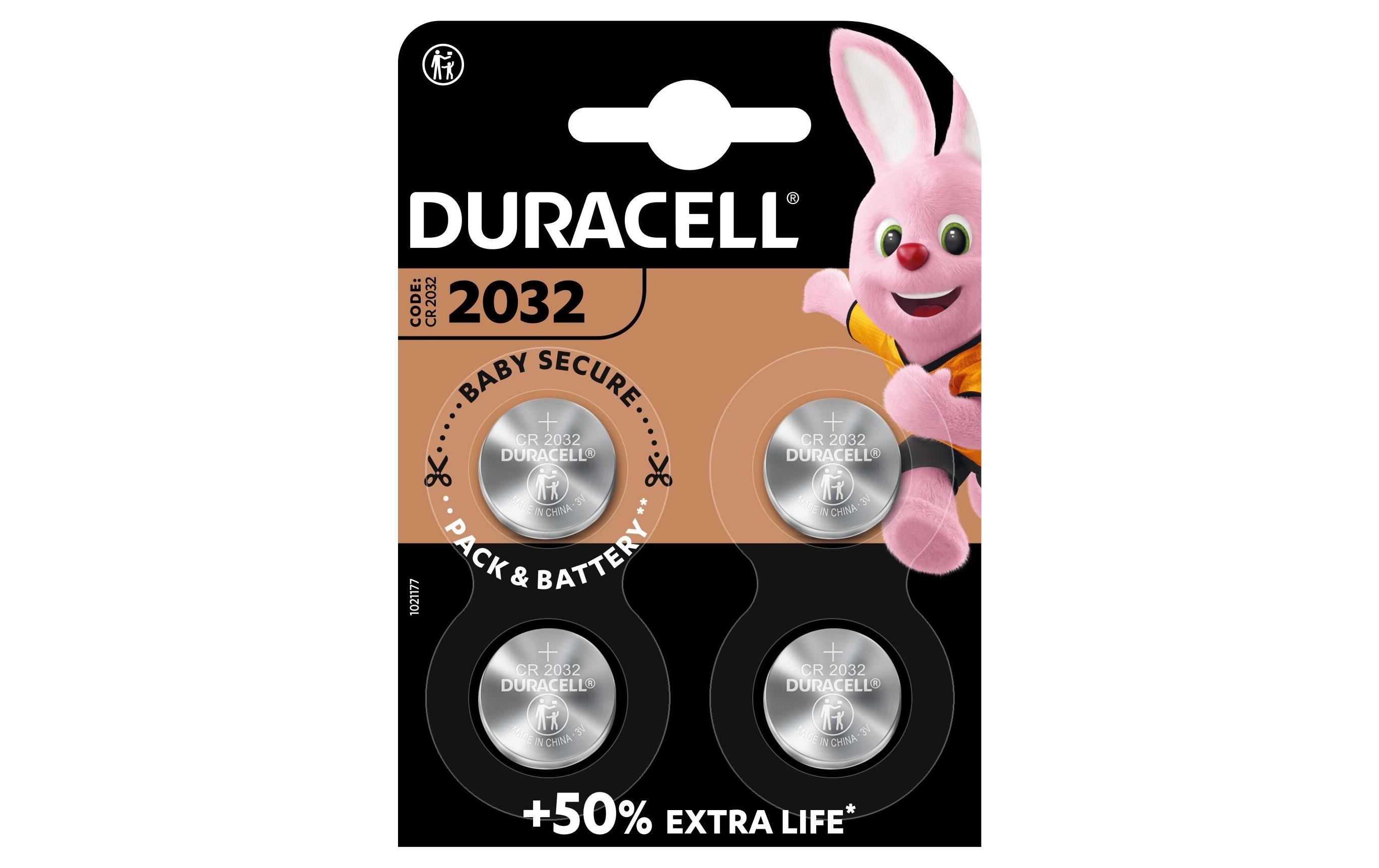Knopfzelle Lithium CR2032 , 4 StückCR2032 Lithium Knopfzelle, 3 V, 4er-Pack