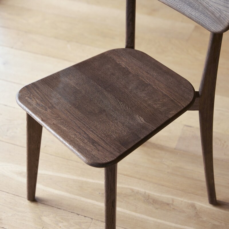 Ensemble de 2 Chaises en bois de chêne brown Abel H 85 x L 48 x P 49 cm