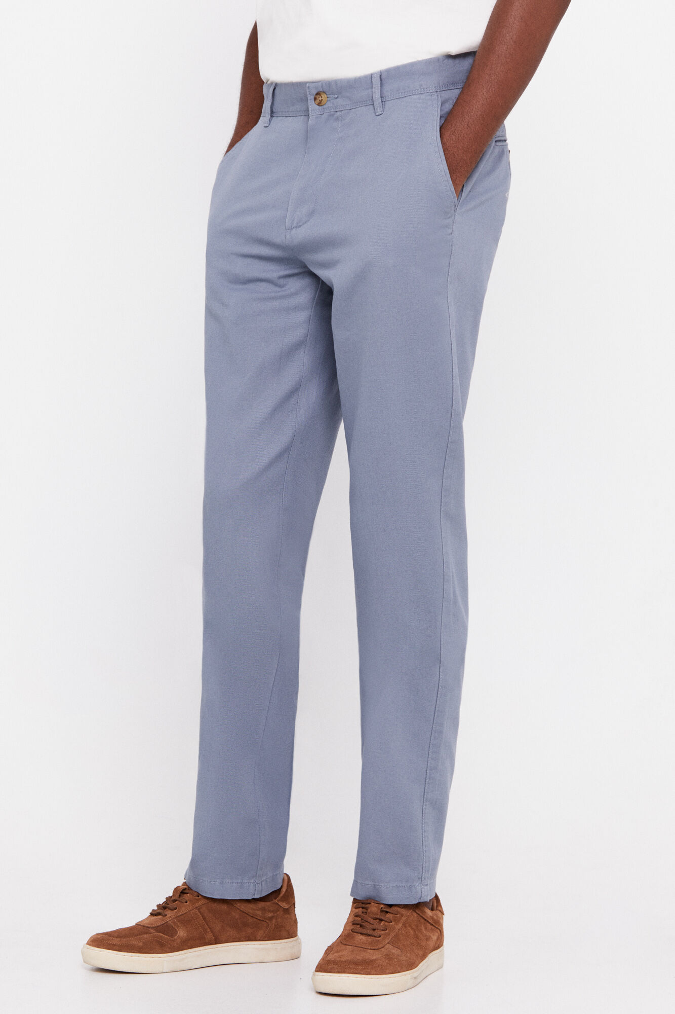 Calça chino de corte regular - Azul