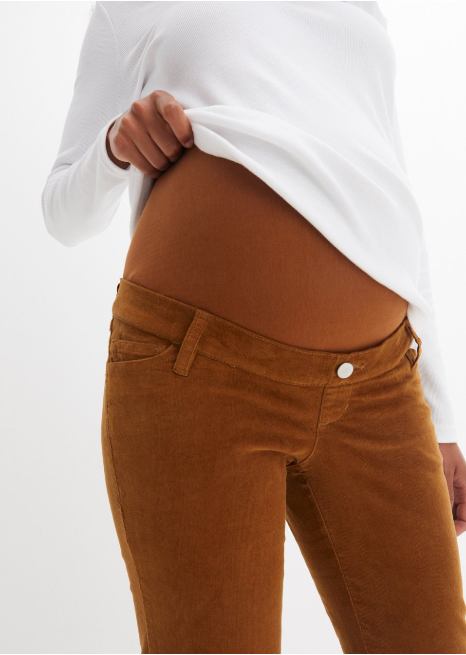 Pantalon de grossesse en velours côtelé extensible