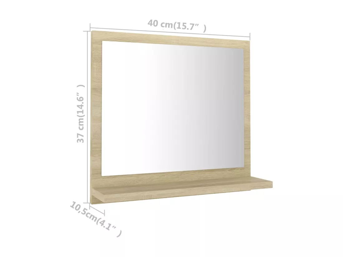 Miroir salle de bain chêne sonoma 40x10,5x37cm Bois ingénierie