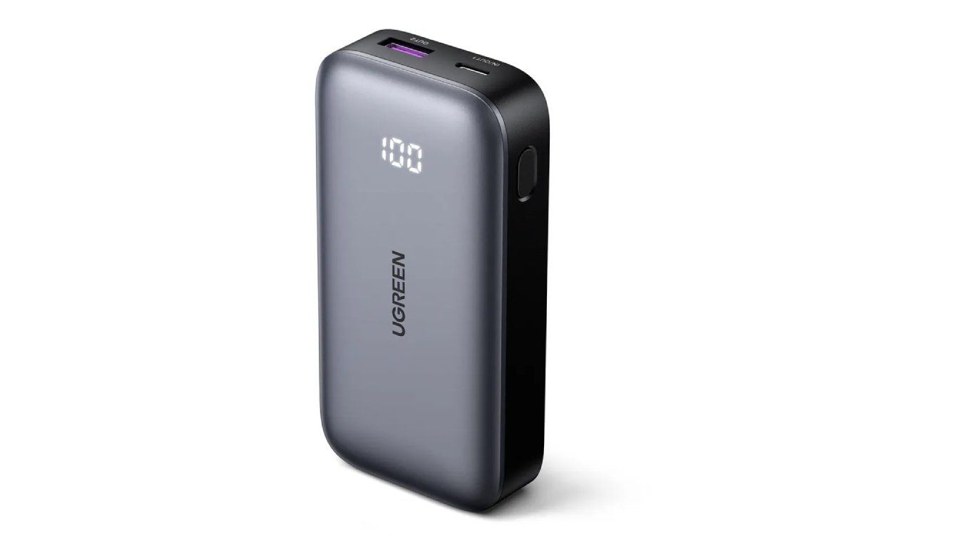 (30W) 10000mAh USB A / USB C Powerbank Power Delivery Ladegerät mit LED Anzeige (25185) - Silber