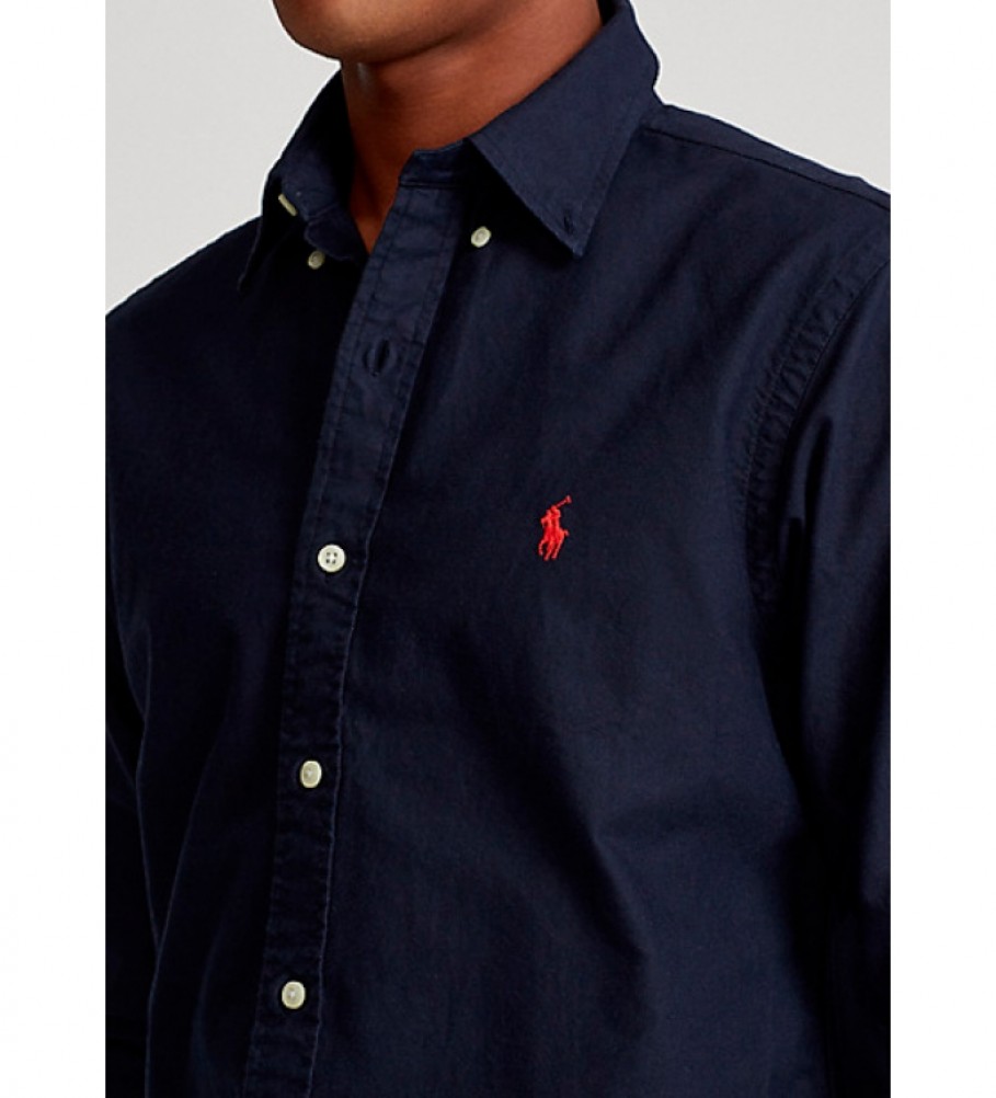 Camisa Oxford Ralph Lauren Azul Marinho com Corte Personalizado