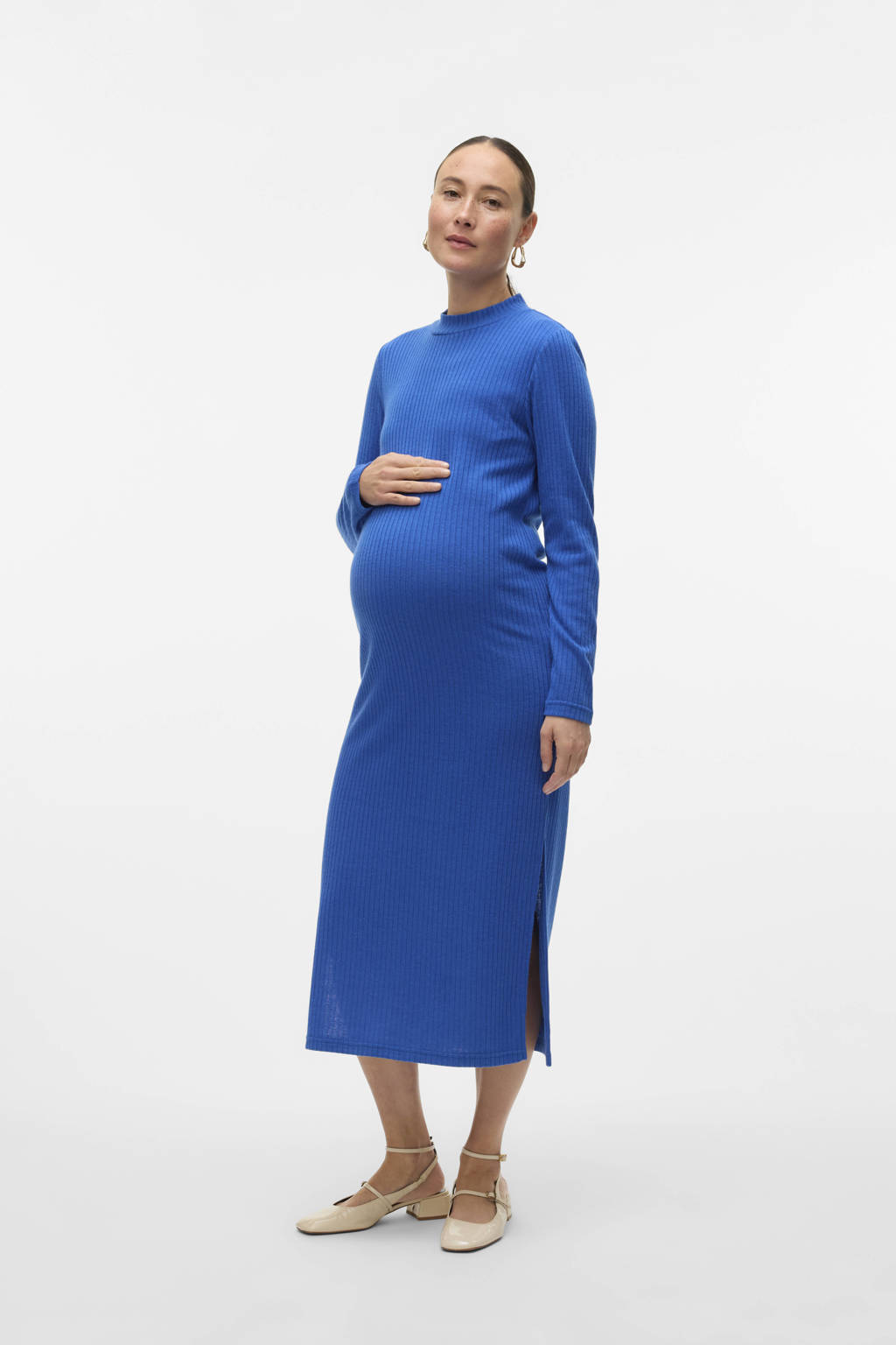 MAMALICIOUS zwangerschaps maxi jurk blauw