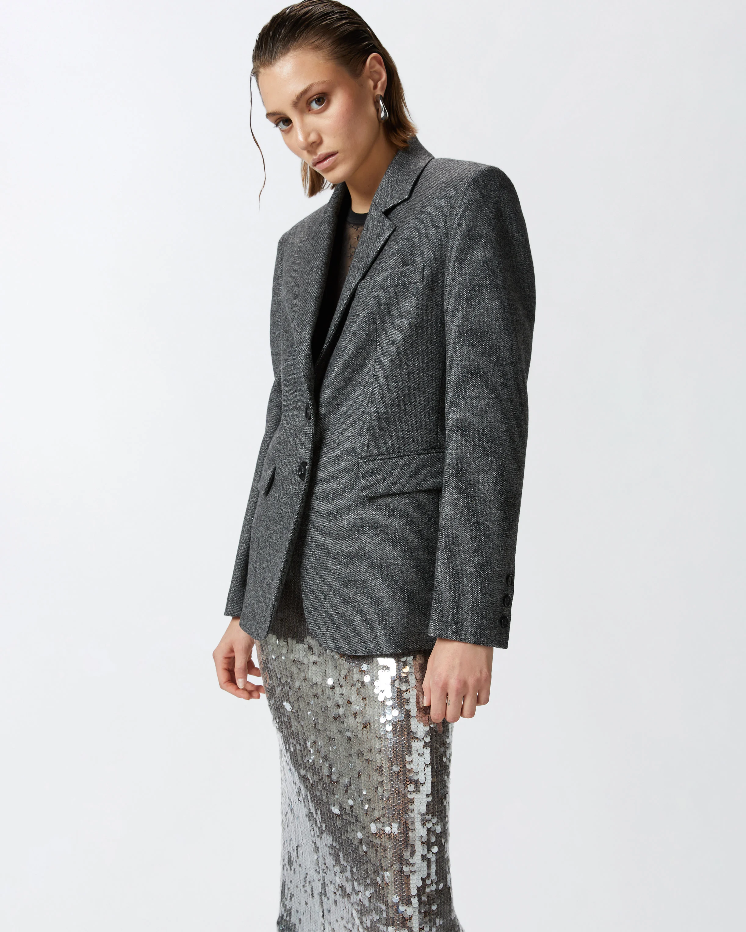 Blazer effet fil-à-fil | Noir