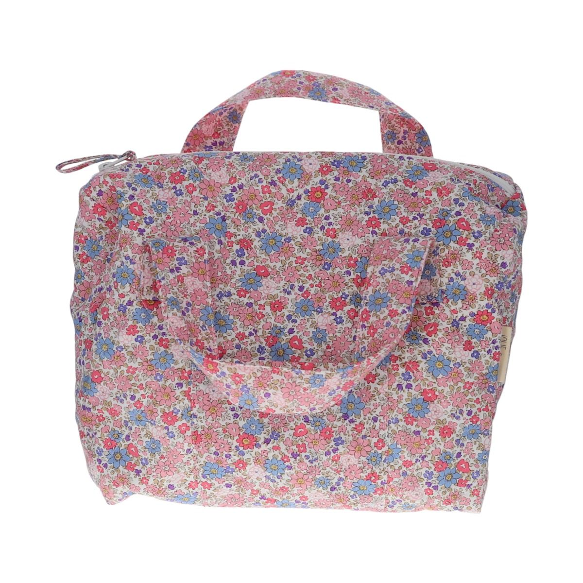 Grande trousse de toilette vanity fleurie bleu et rose Jolie saison