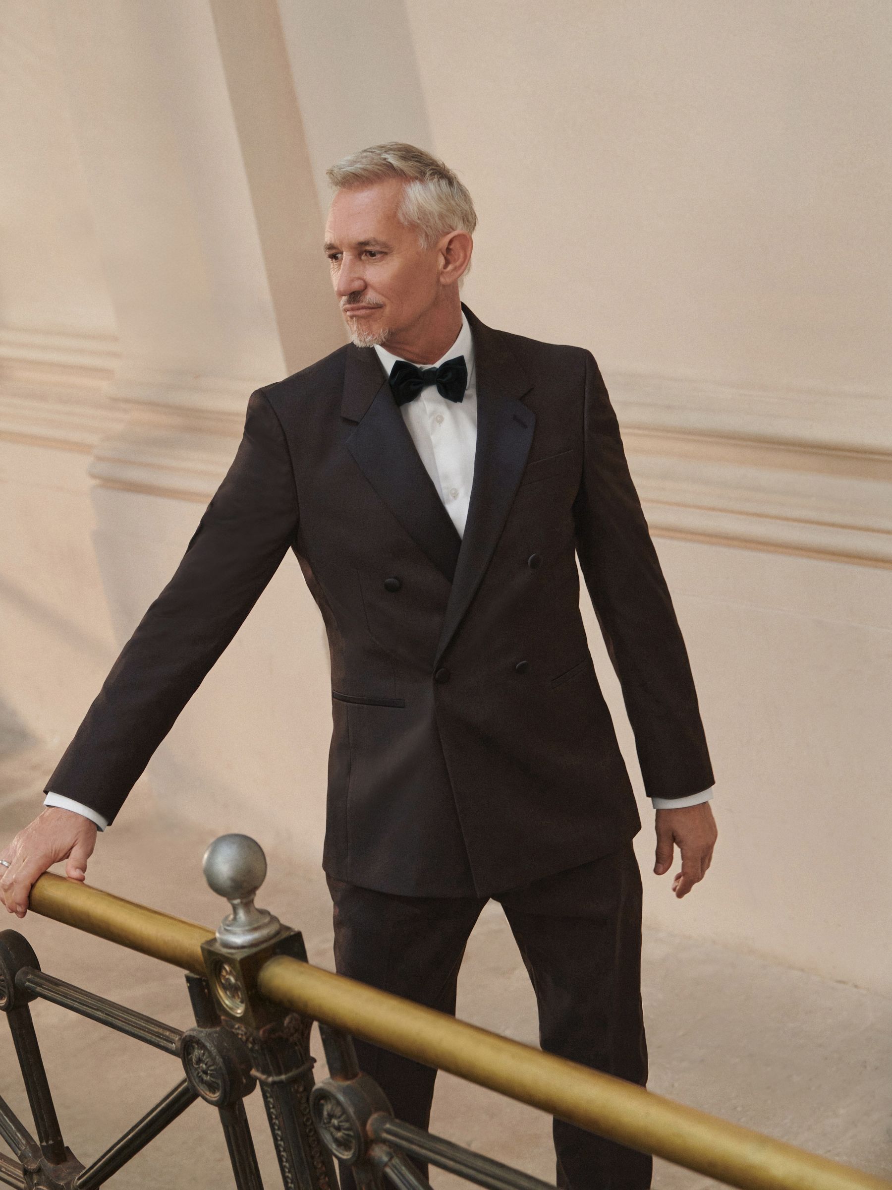 Bruin - Slim fit smoking colbert met dubbele knopenrij