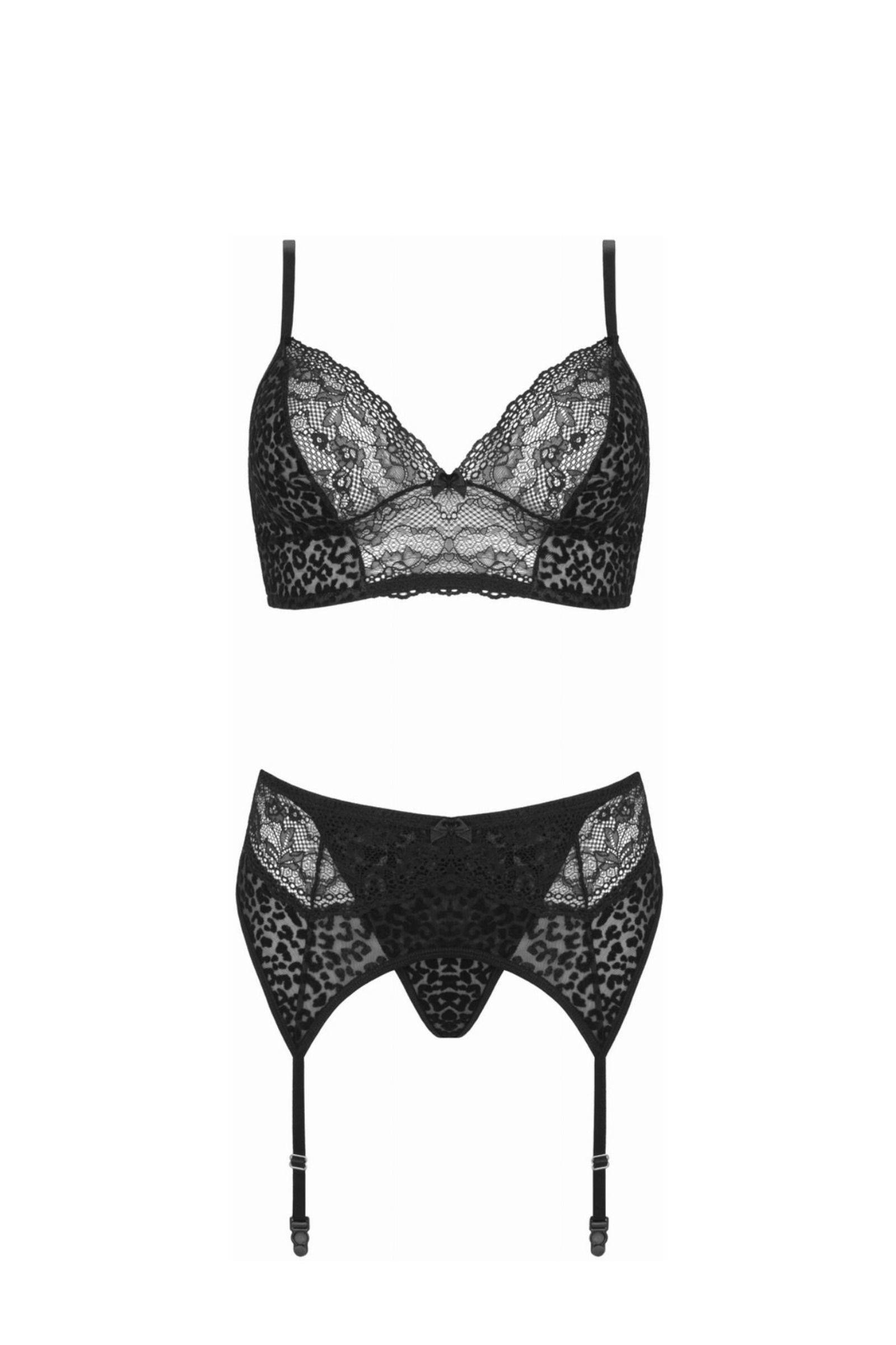 Christine le Duc 3-delige lingerieset Sanne zwart