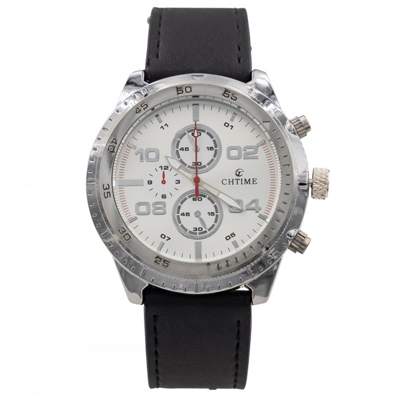 Montre Homme CHTIME bracelet Cuir Noir