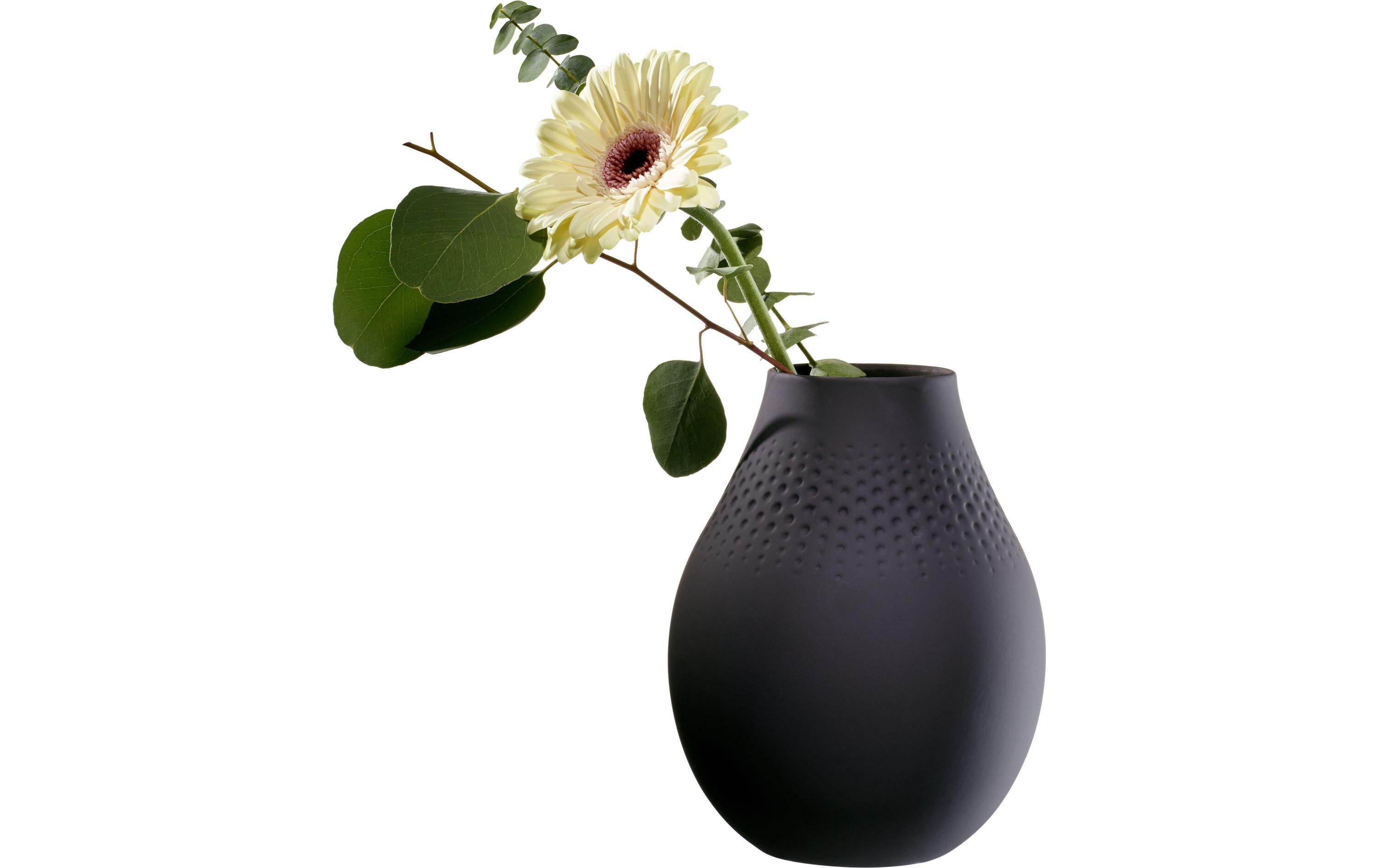 Vase Collier Perle No. 2, SchwarzSchwarze Vase aus Porzellan
