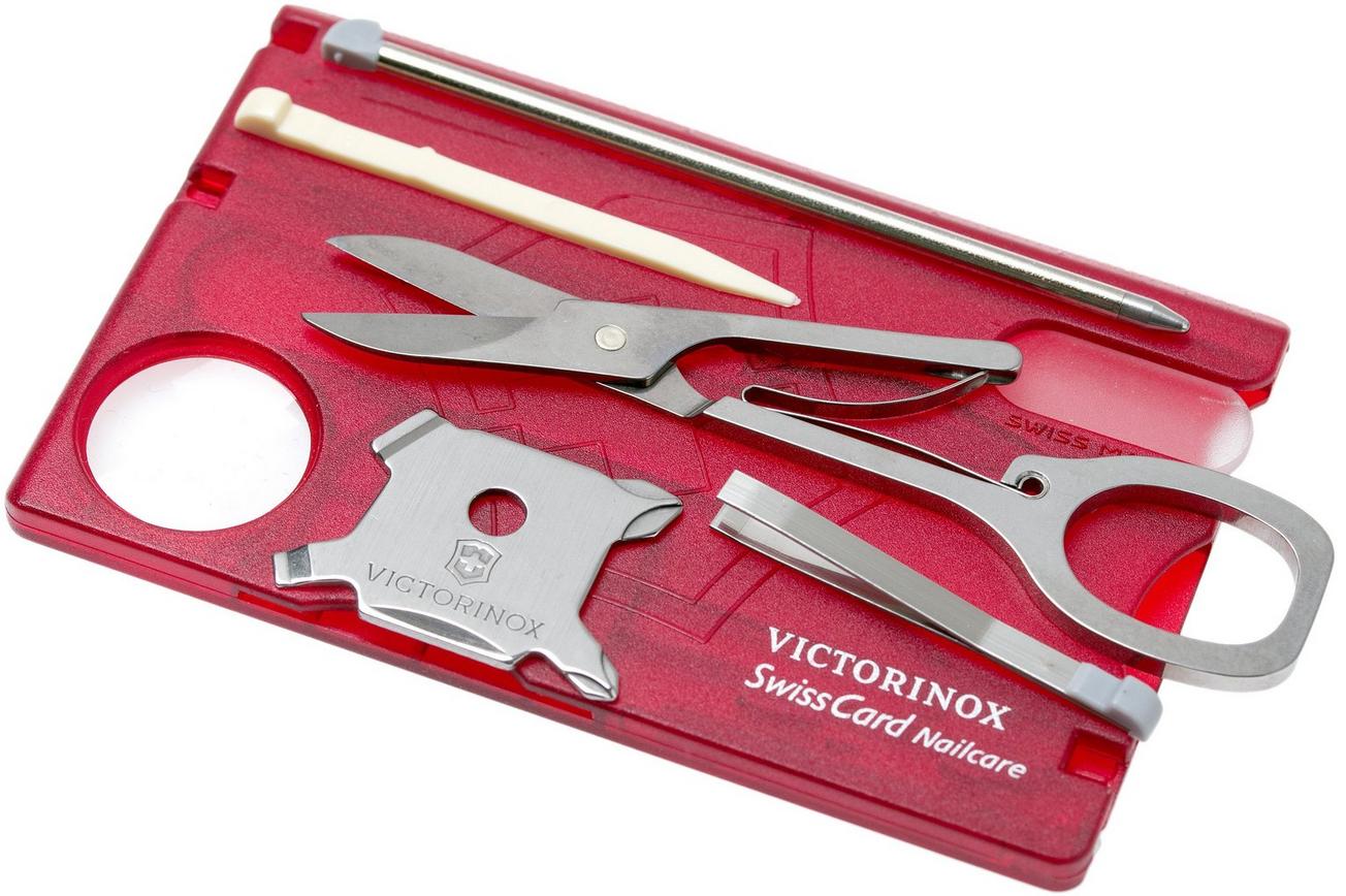 Victorinox SwissCard Nailcare transparant rood 0.7240.T