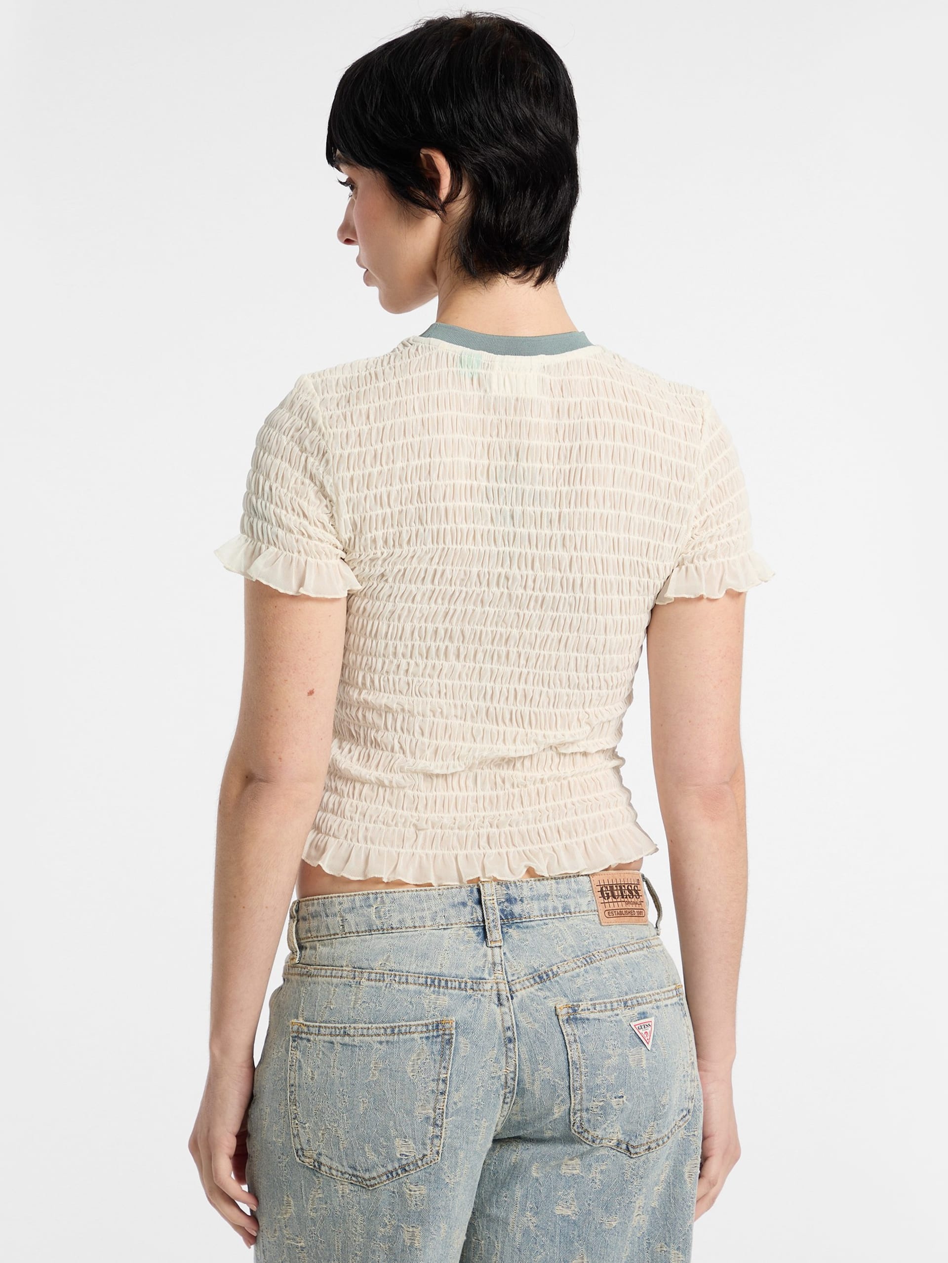 Camiseta de malha franzida GUESS Originals