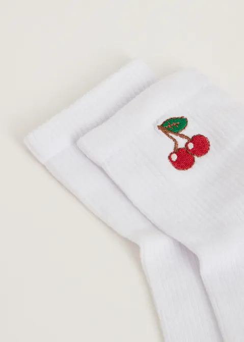 Sokken cherry wit (WIT)