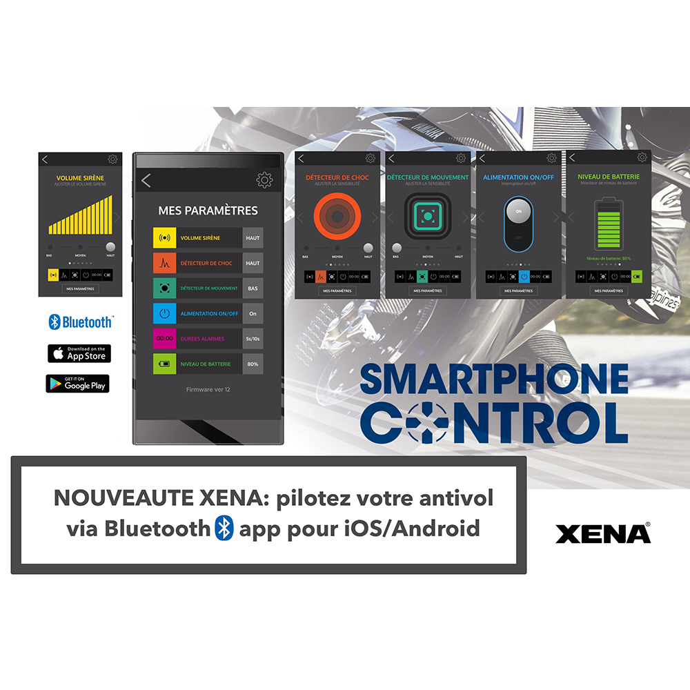 Xena - Bloque Disque Alarme XX10 Bluetooth SRA Gris
