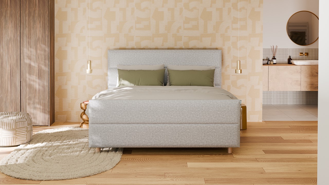 Boxspring Mica - Linen touch light grey