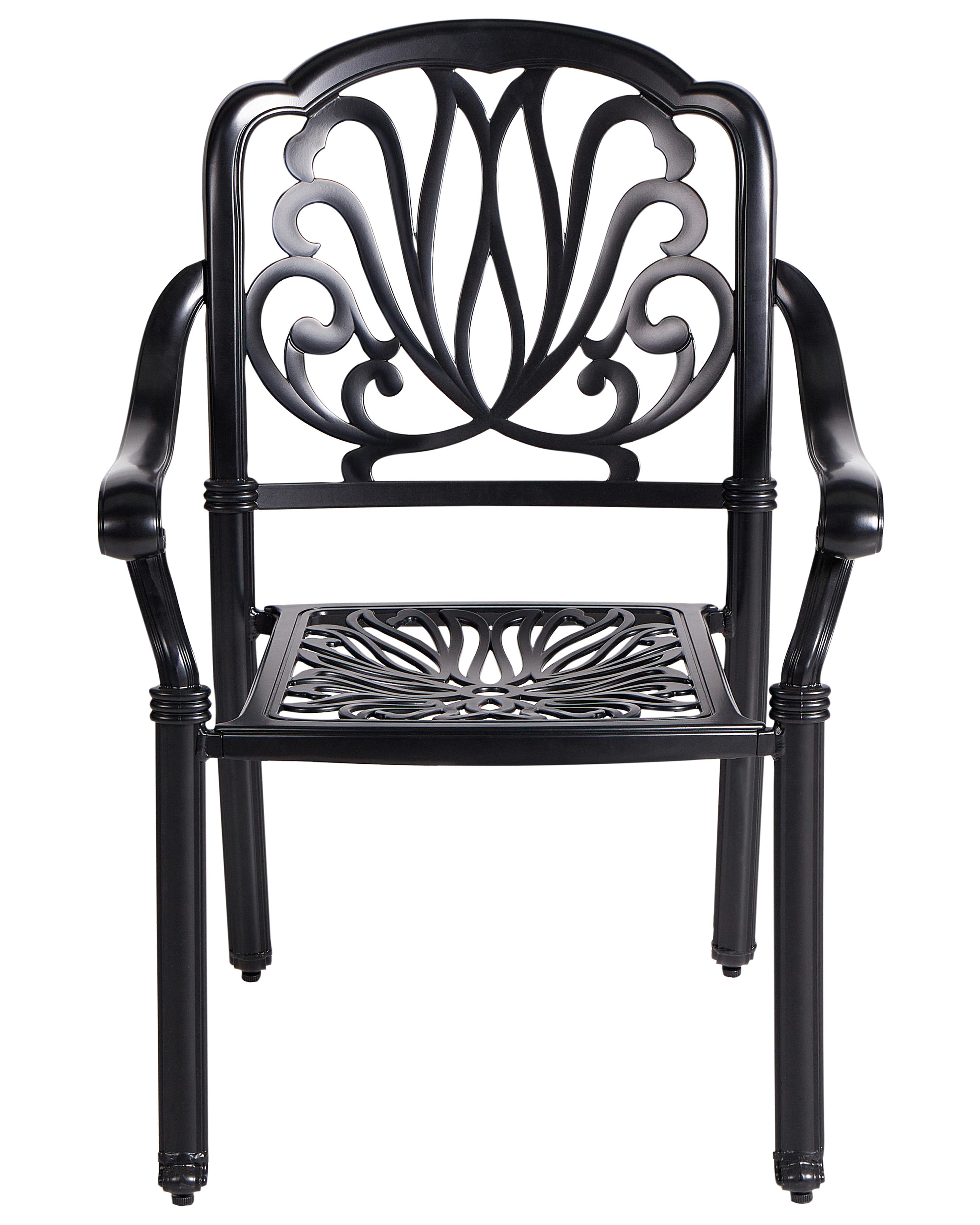 Set van 4 stoelen met zitkussen ANCONA Metaal Zwart
