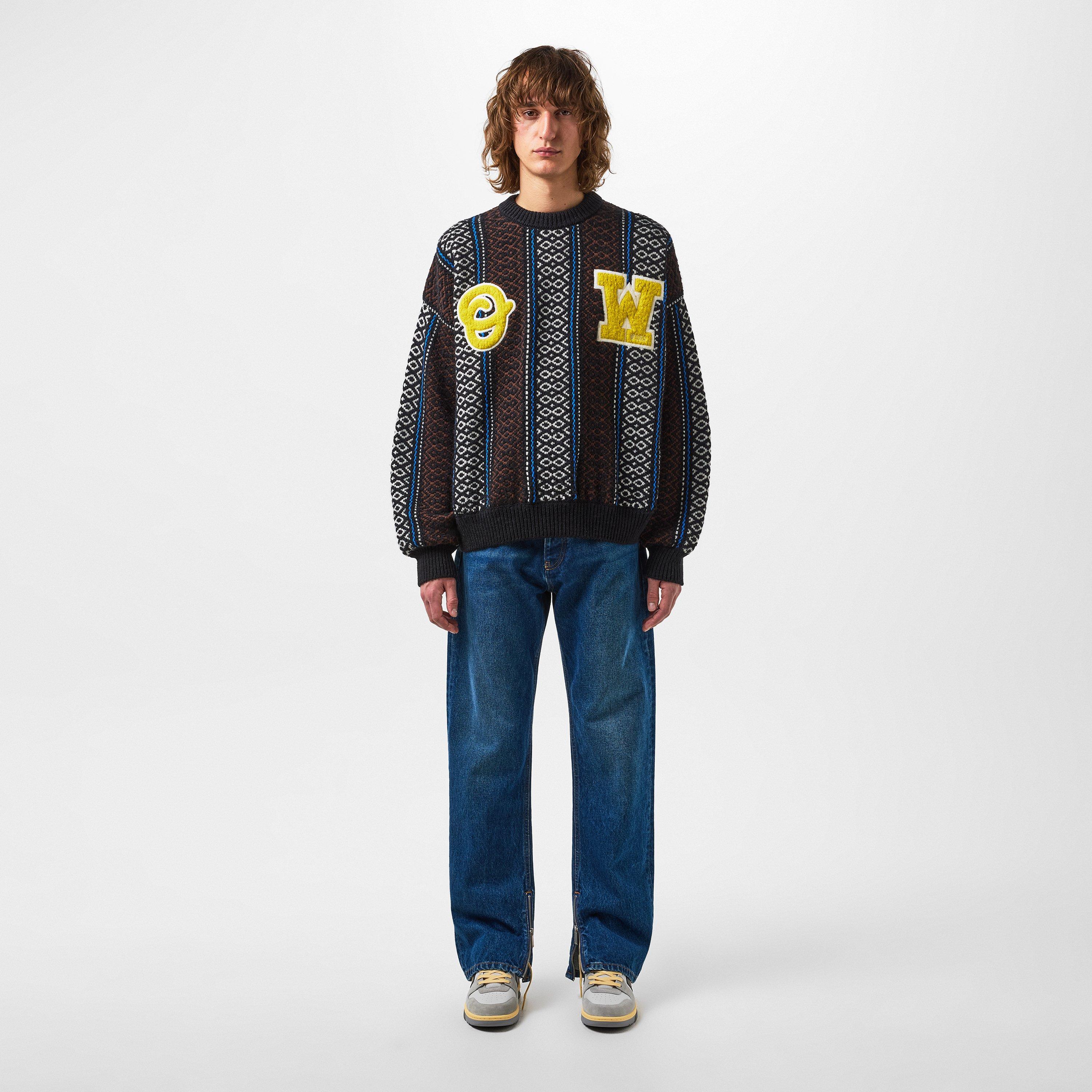 Off White Ow Baja Chunky Crew Knit Sweater