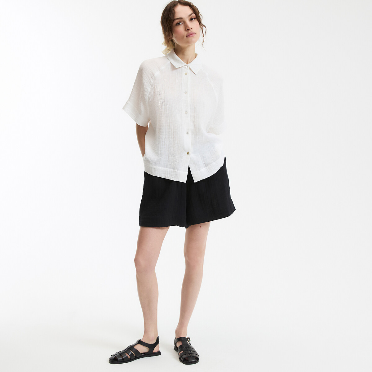 COLEÇÕES LA REDOUTE<br>Camisa folgada com mangas até o cotovelo