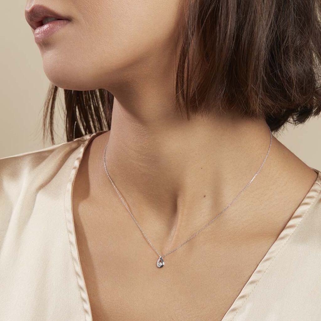 Collier Purete Or Blanc Diamant