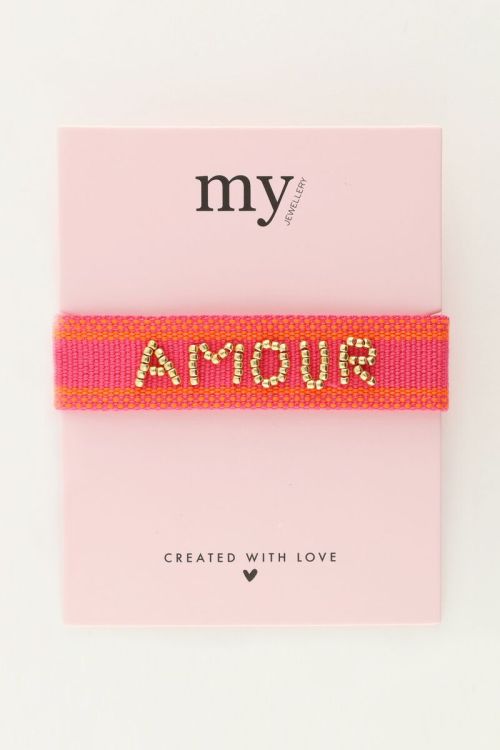 Roze bohemian armband amour