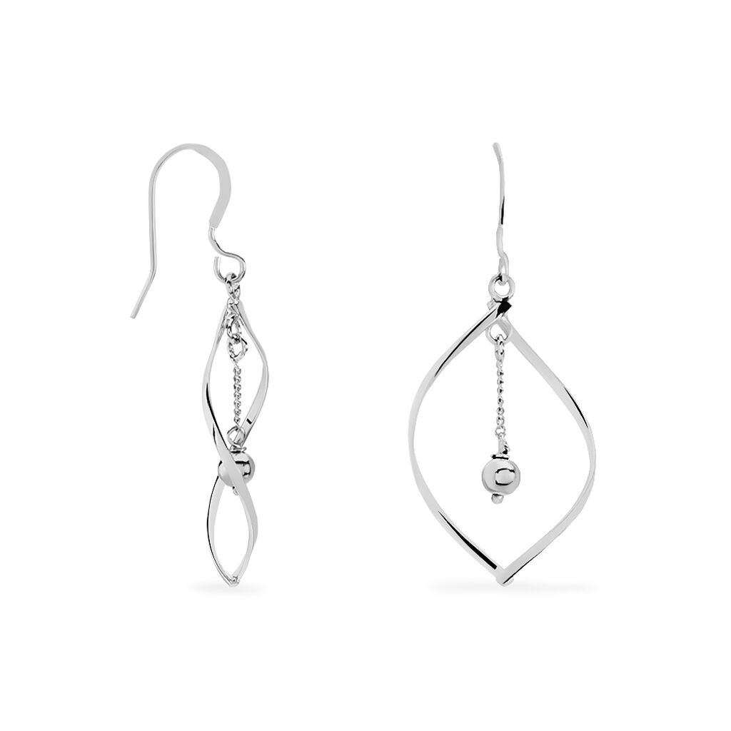 Boucles D'oreilles Pendantes Melaine Argent Blanc