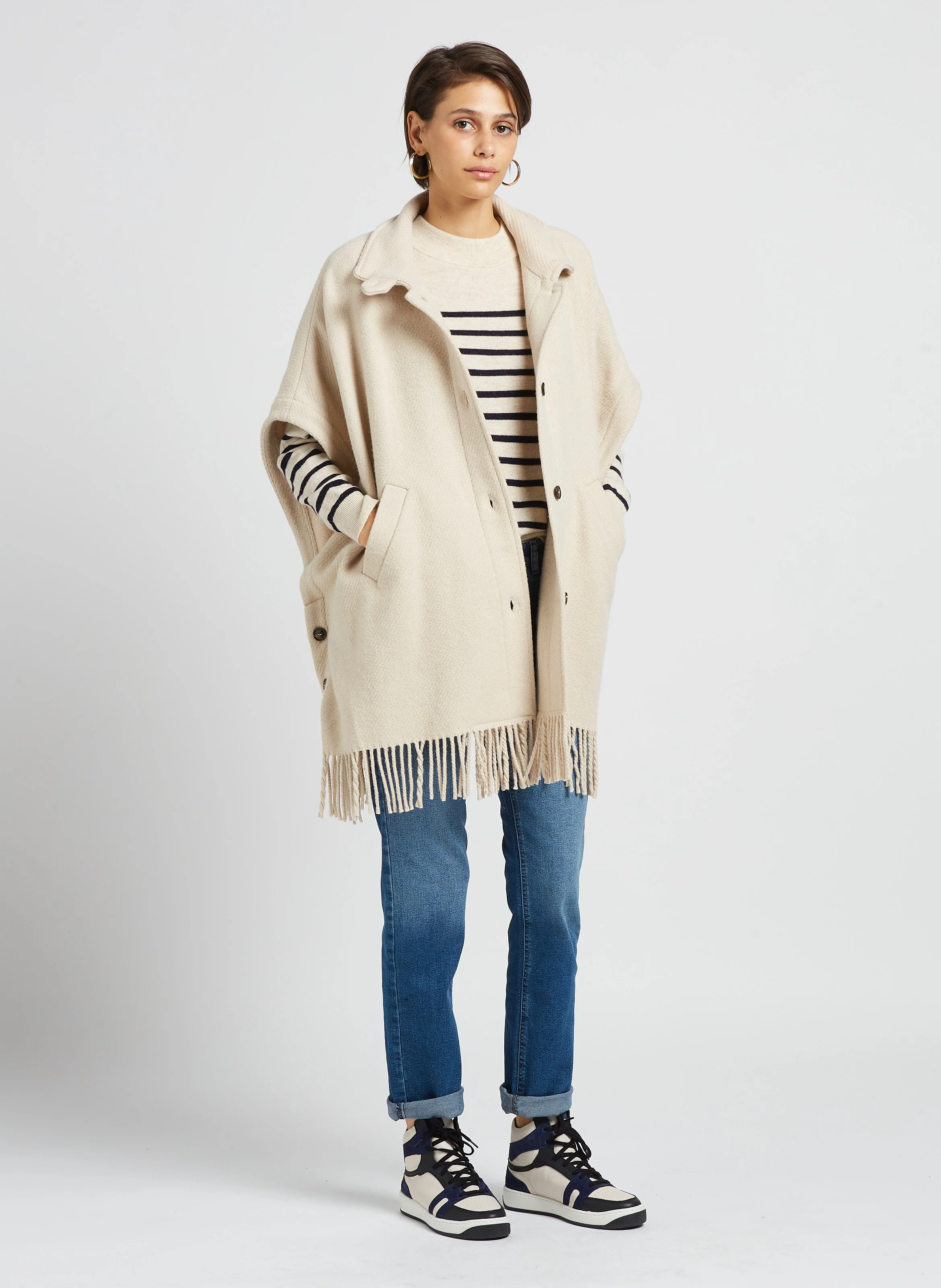 LUCAS - Baskets montantes en cuir | Bleu