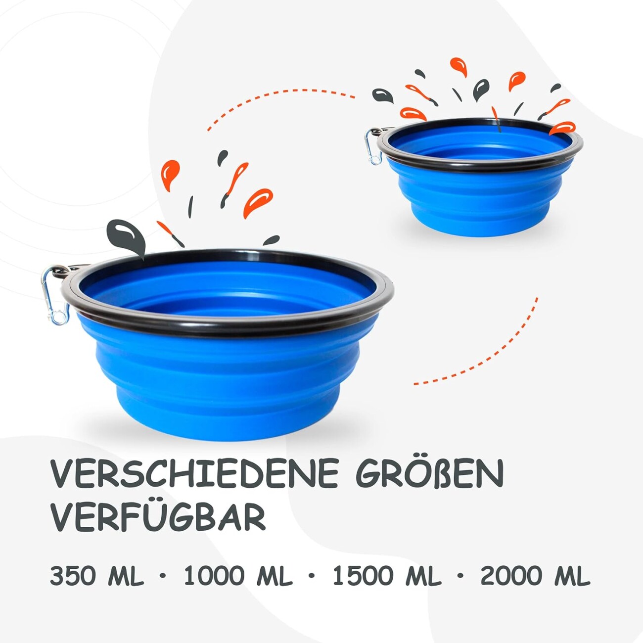 Petsation Faltbarer Reisenapf Blau 350 cm³