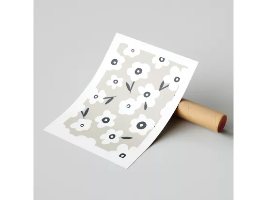 Affiche papier imprimé fleuri sans cadre